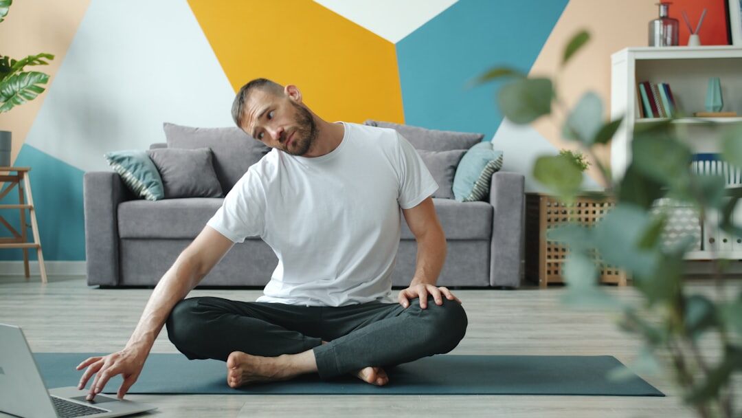 person meditating at home