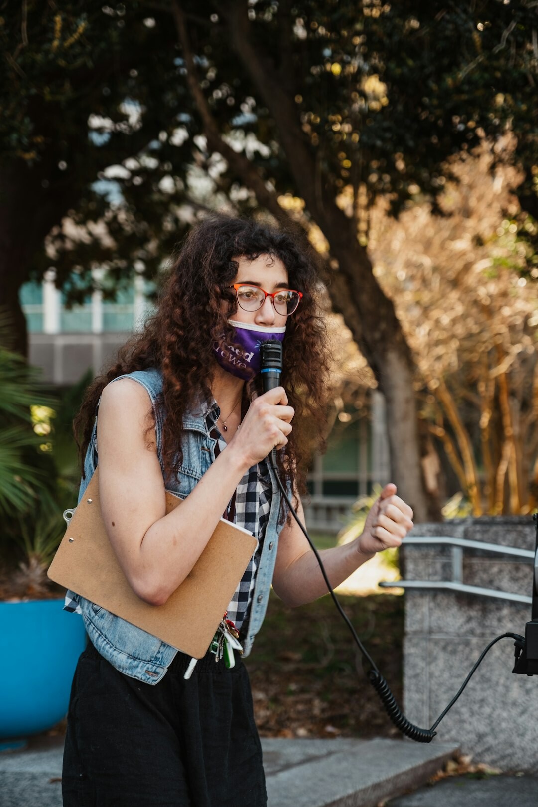 woman practicing public speaking
